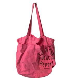 Pink Tote Bag Eat Sleep Beach Repeat Pink Spring Break